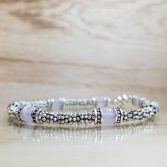 Faceted Quartz Beaded Gemstone Bracelet - Picture 2 of 6